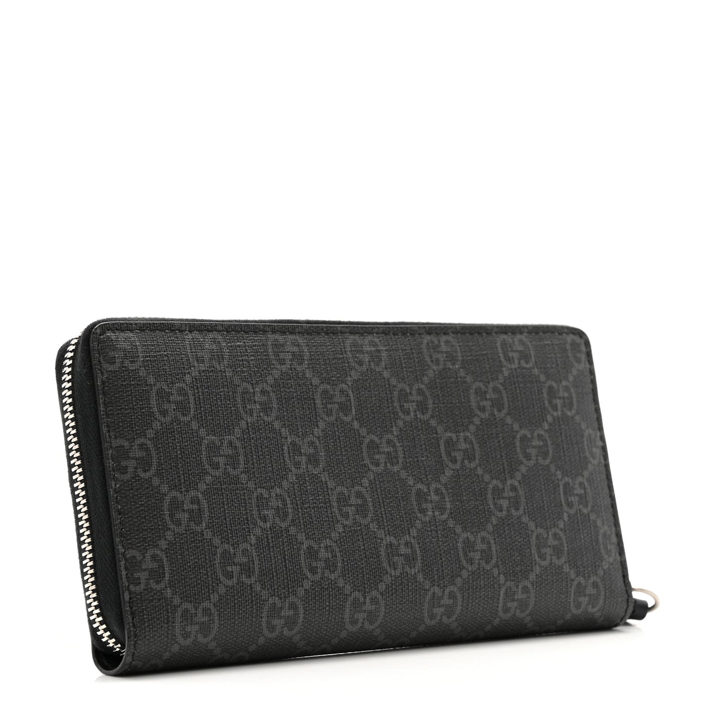 GG Supreme Monogram Kingsnake Zip Around Wallet Black Grey
