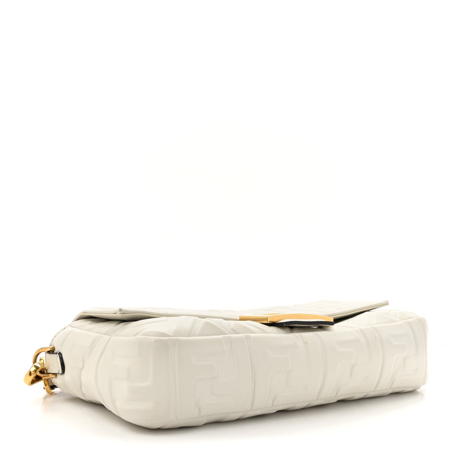 Fendi Nappa FF 1974 Embossed Baguette White 4 of 14