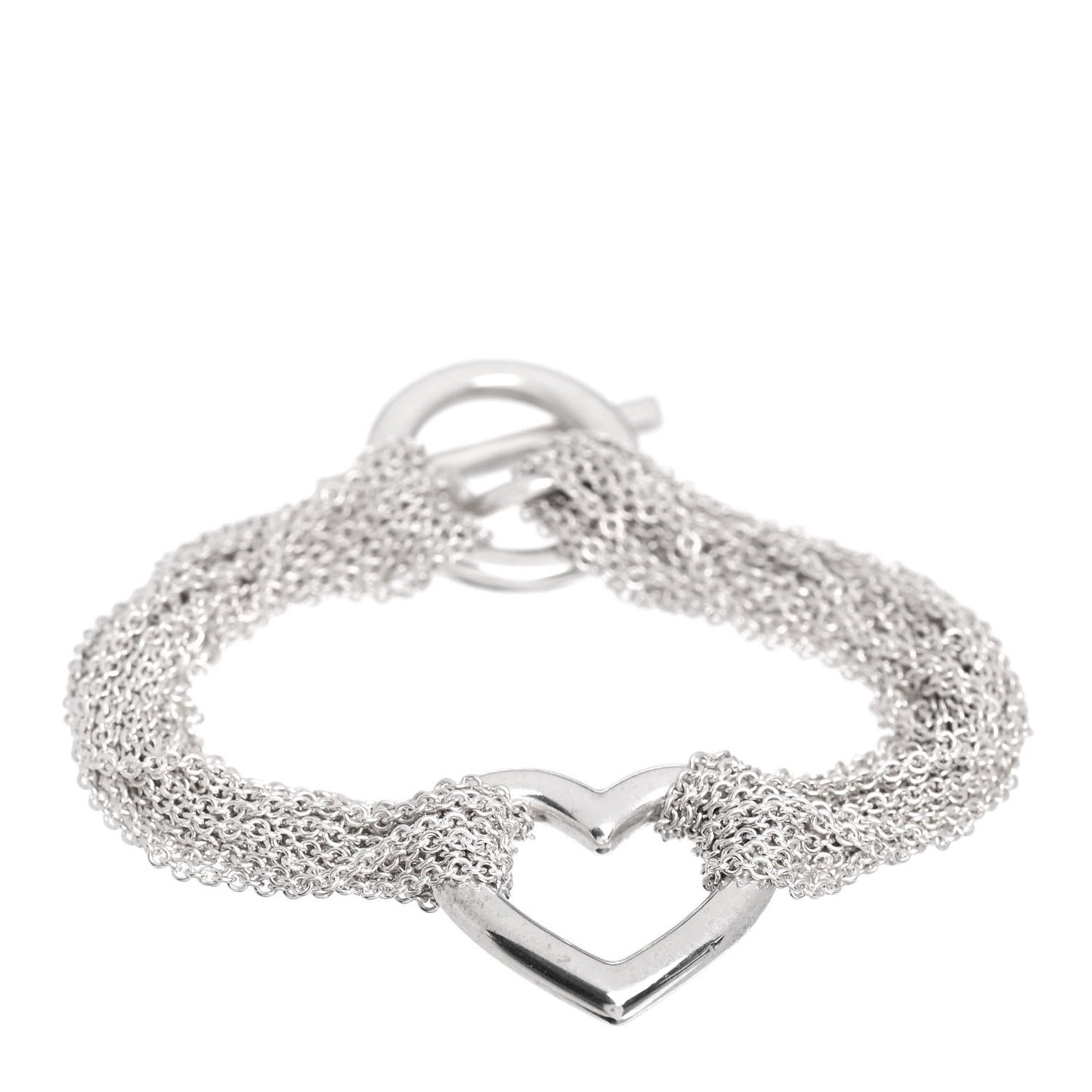 Sterling Silver Heart Mesh Bracelet