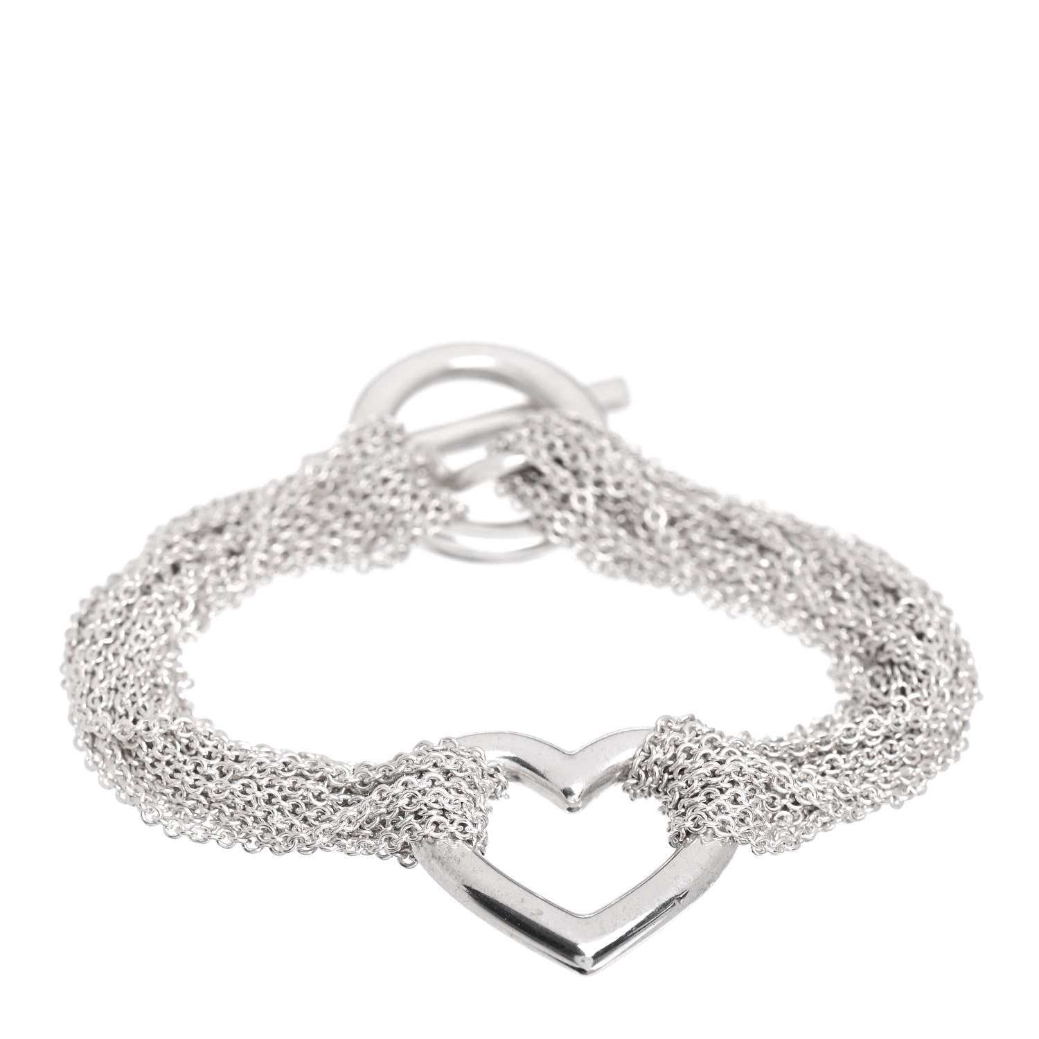 Tiffany Sterling Silver Heart Mesh Bracelet 1 of 4