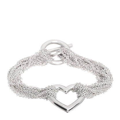 Tiffany Sterling Silver Heart Mesh Bracelet 1 of 4