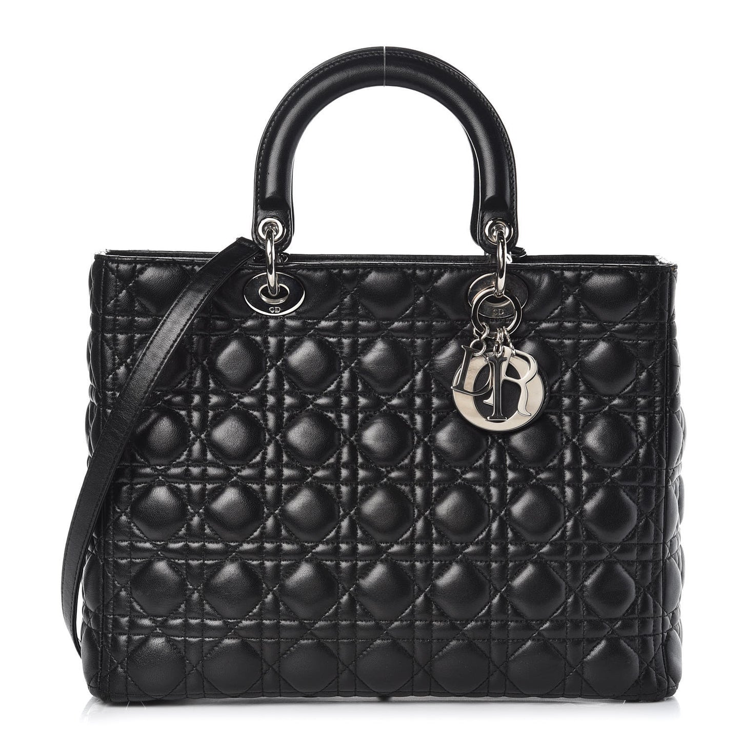 Lambskin Cannage Large Lady Dior Black