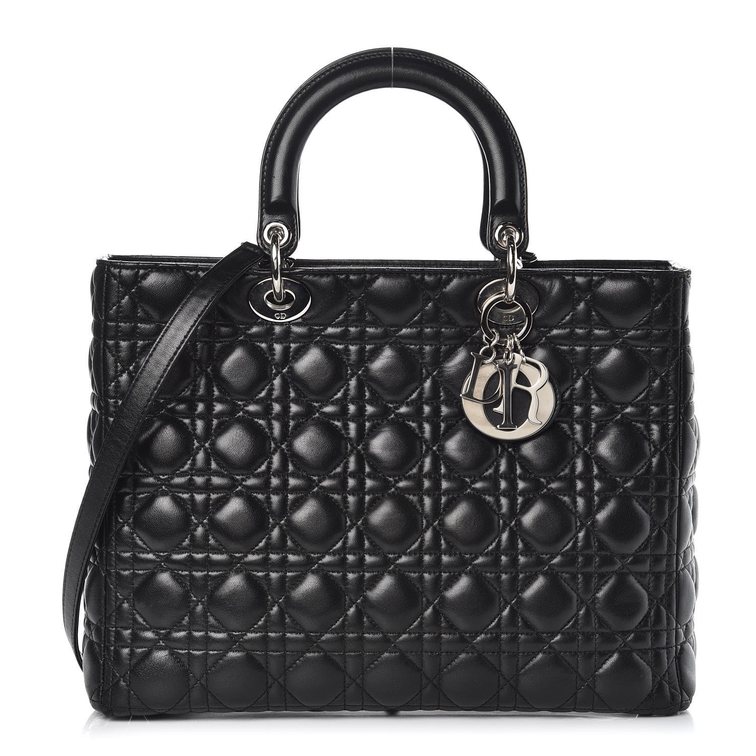 Christian Dior Lambskin Cannage Large Lady Dior Black 1 of 16