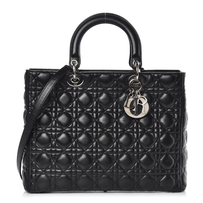 Christian Dior Lambskin Cannage Large Lady Dior Black 1 of 16