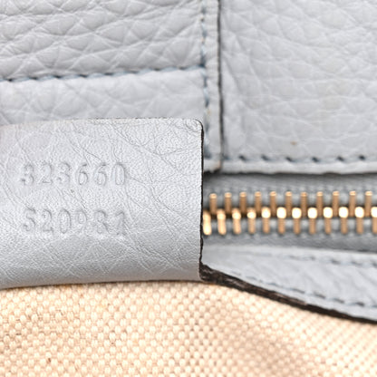 Gucci Canvas Cellarius Calfskin Flora Knight Medium Bamboo Shopper Tote Light Blue 8 of 13