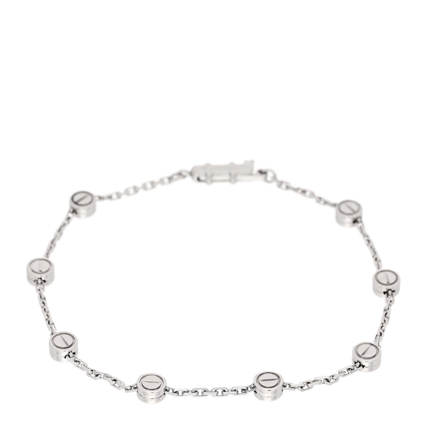 18K White Gold LOVE Station Bracelet