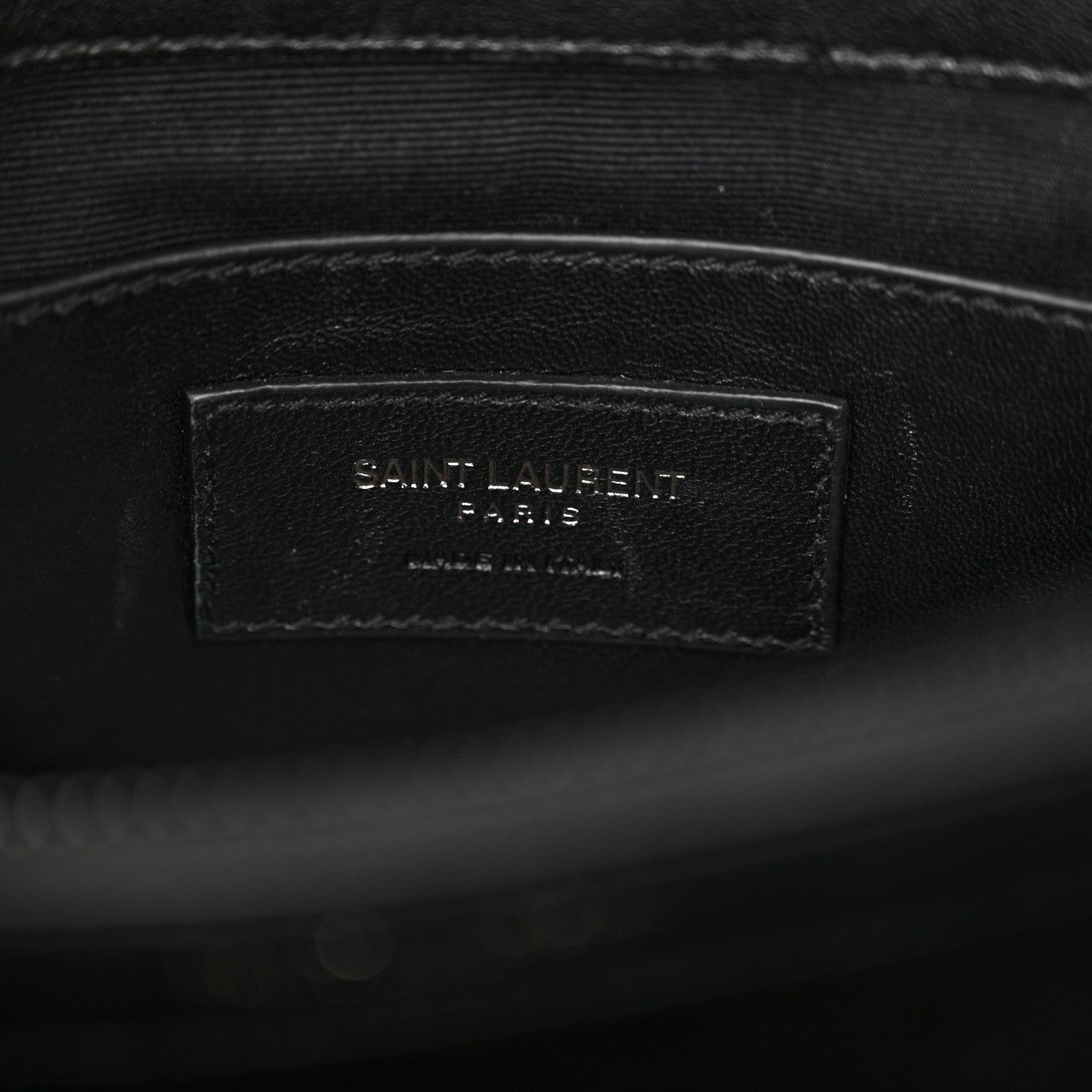 Saint Laurent Sheepskin Matelasse Chevron Monogram Monochrome Medium College Bag Black 6 of 13