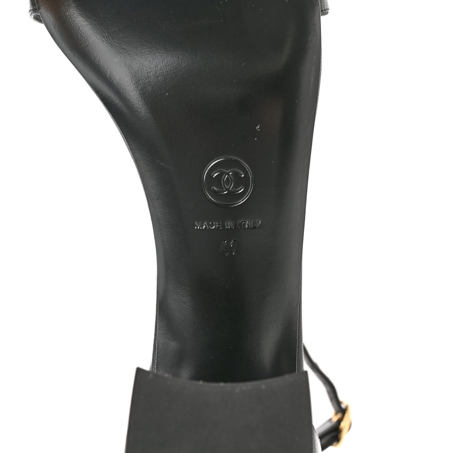 Lambskin CC Bow Sandals 41 Black