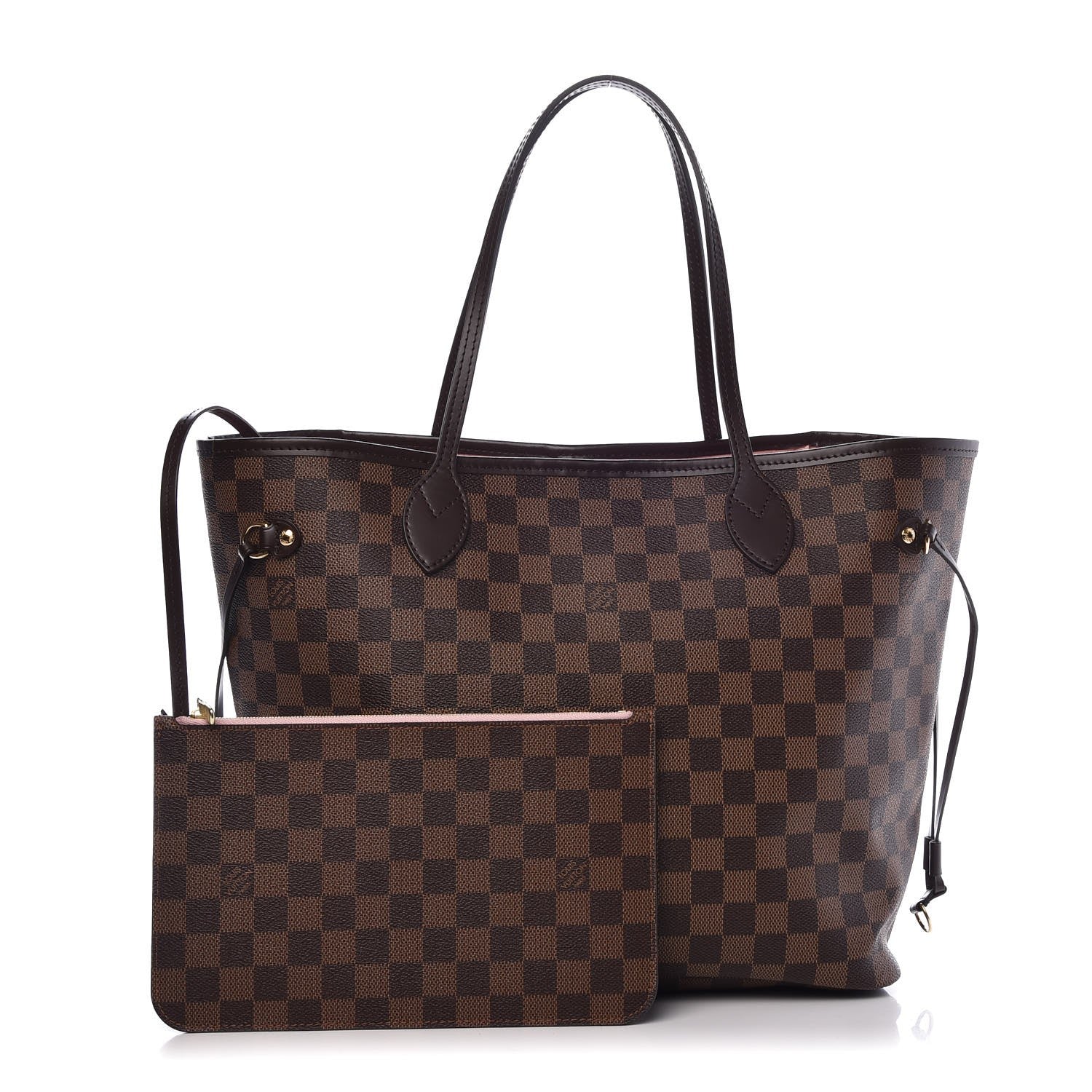 Louis Vuitton Damier Ebene Neo Neverfull MM Rose Ballerine 1 of 9
