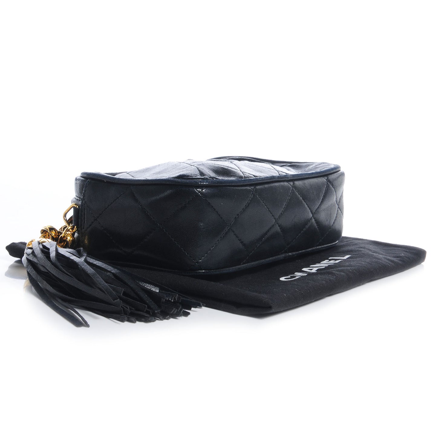 Lambskin Small Tassel Camera Case Black