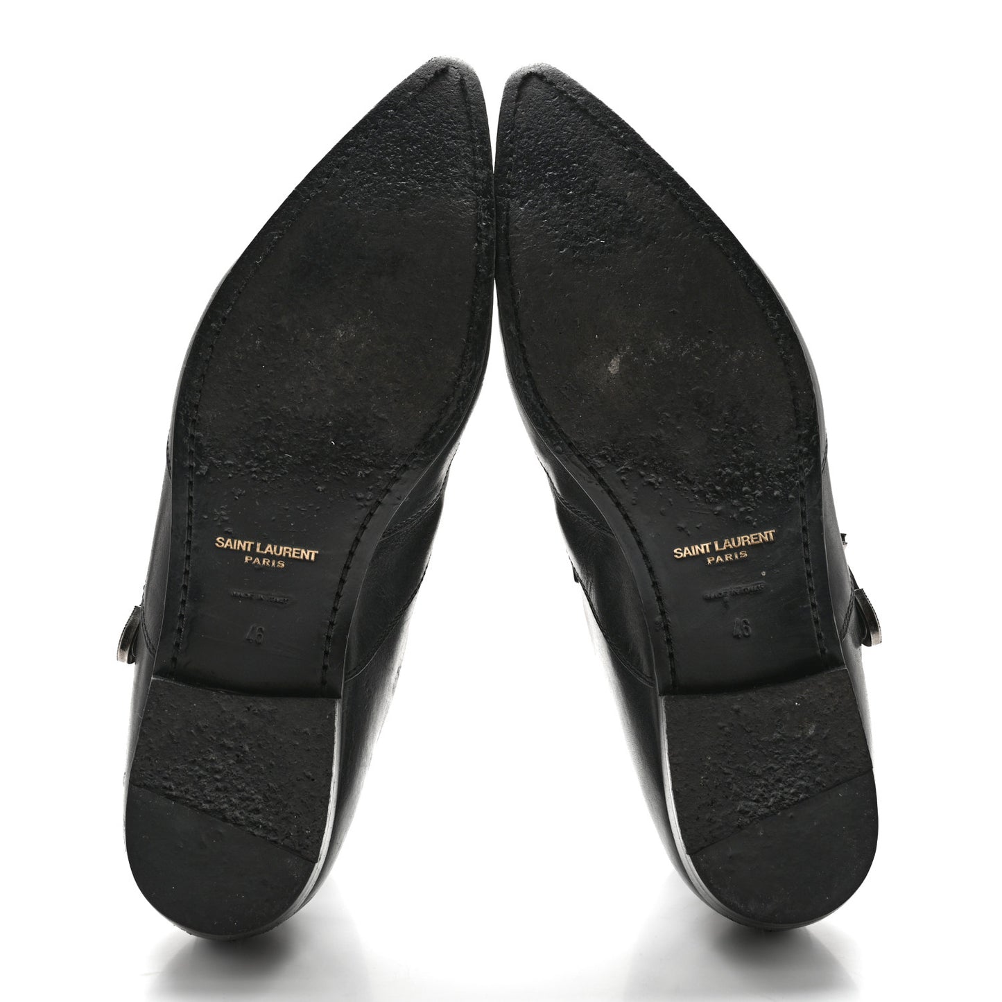 Calfskin Mens Stan Buckle Ankle Boots 46 Black