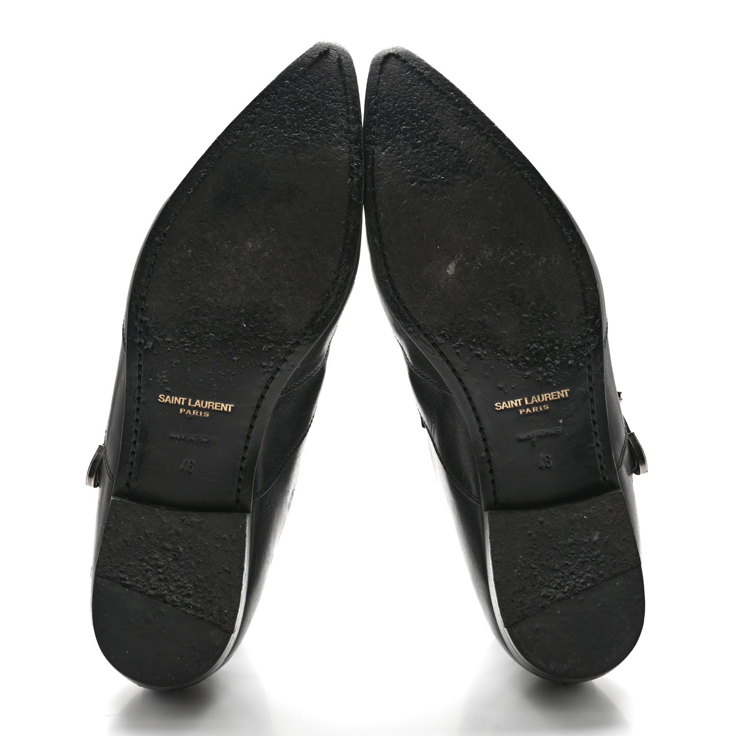 Saint Laurent Calfskin Mens Stan Buckle Ankle Boots 46 Black 5 of 13