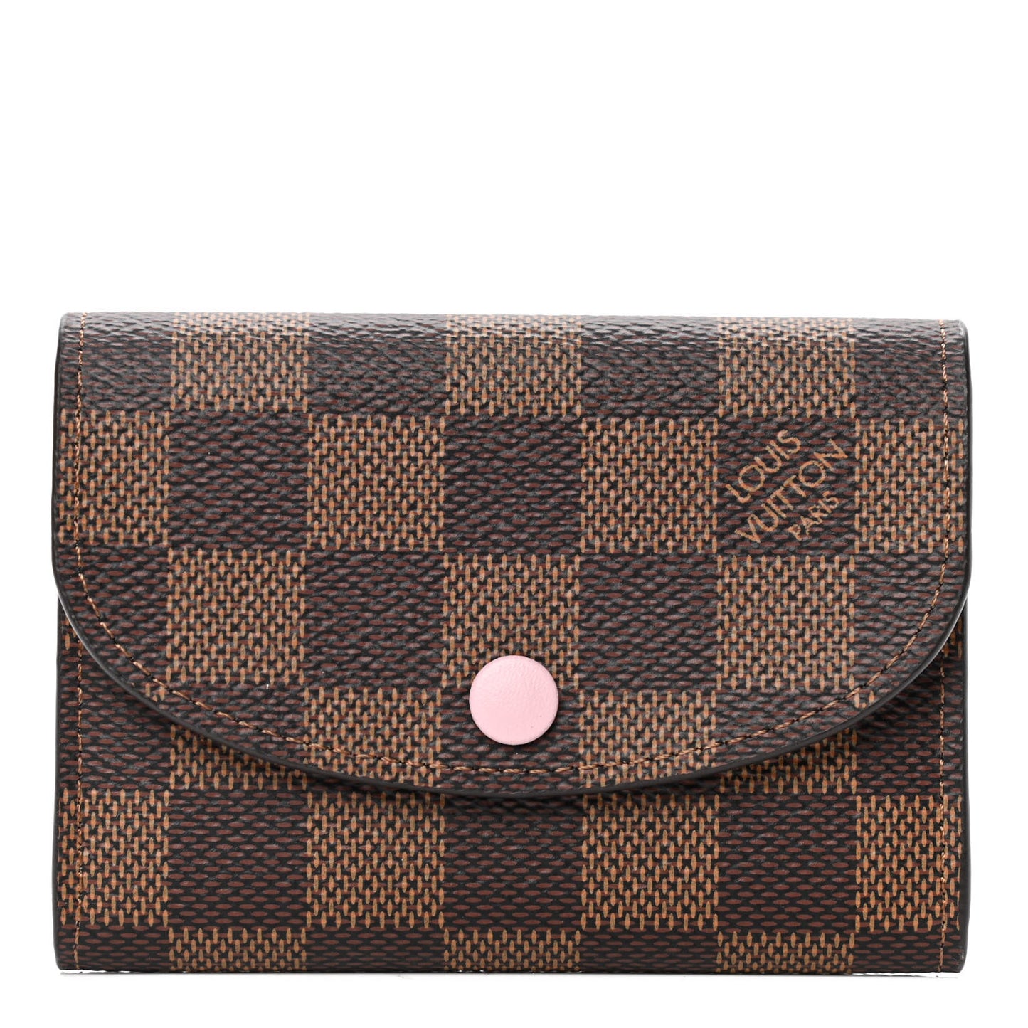 Damier Ebene Rosalie Coin Purse Rose Ballerine