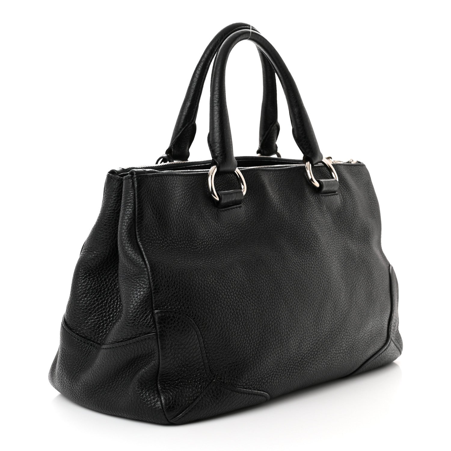 Prada Vitello Daino Tote Black 3 of 9