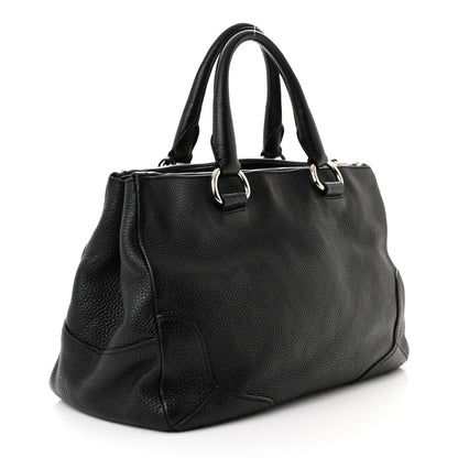 Prada Vitello Daino Tote Black 3 of 9