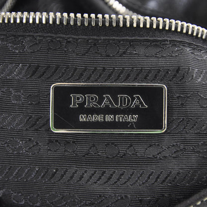 Prada Leather Pushlock Flap Shoulder Bag Black 9 of 9