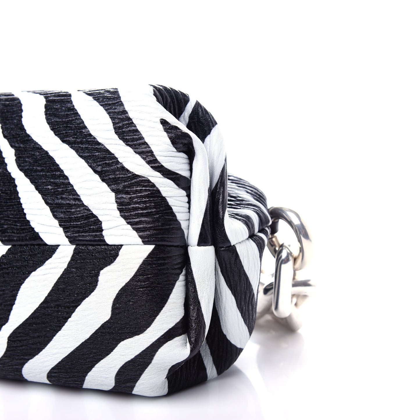 Nappa Zebra Print The Pouch Oversized Clutch White Black