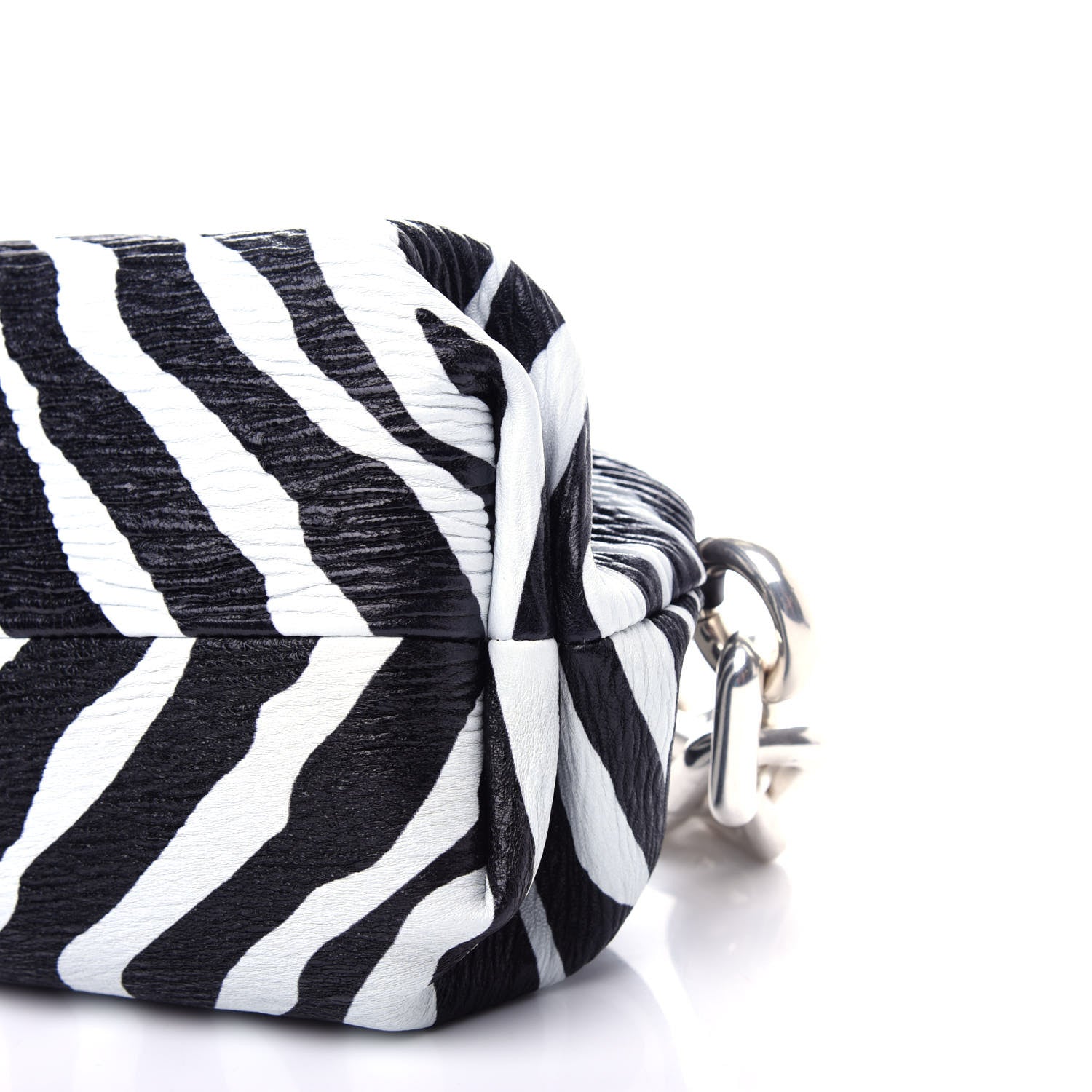 Bottega Veneta Nappa Zebra Print The Pouch Oversized Clutch White Black 9 of 10