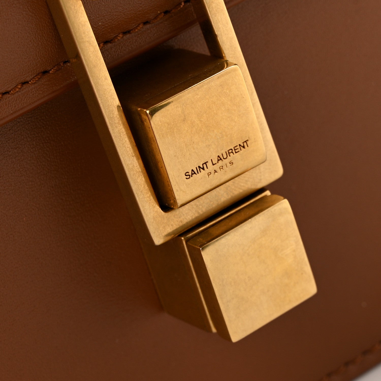 Saint Laurent Smooth Calfskin Carre Satchel Brick 10 of 11