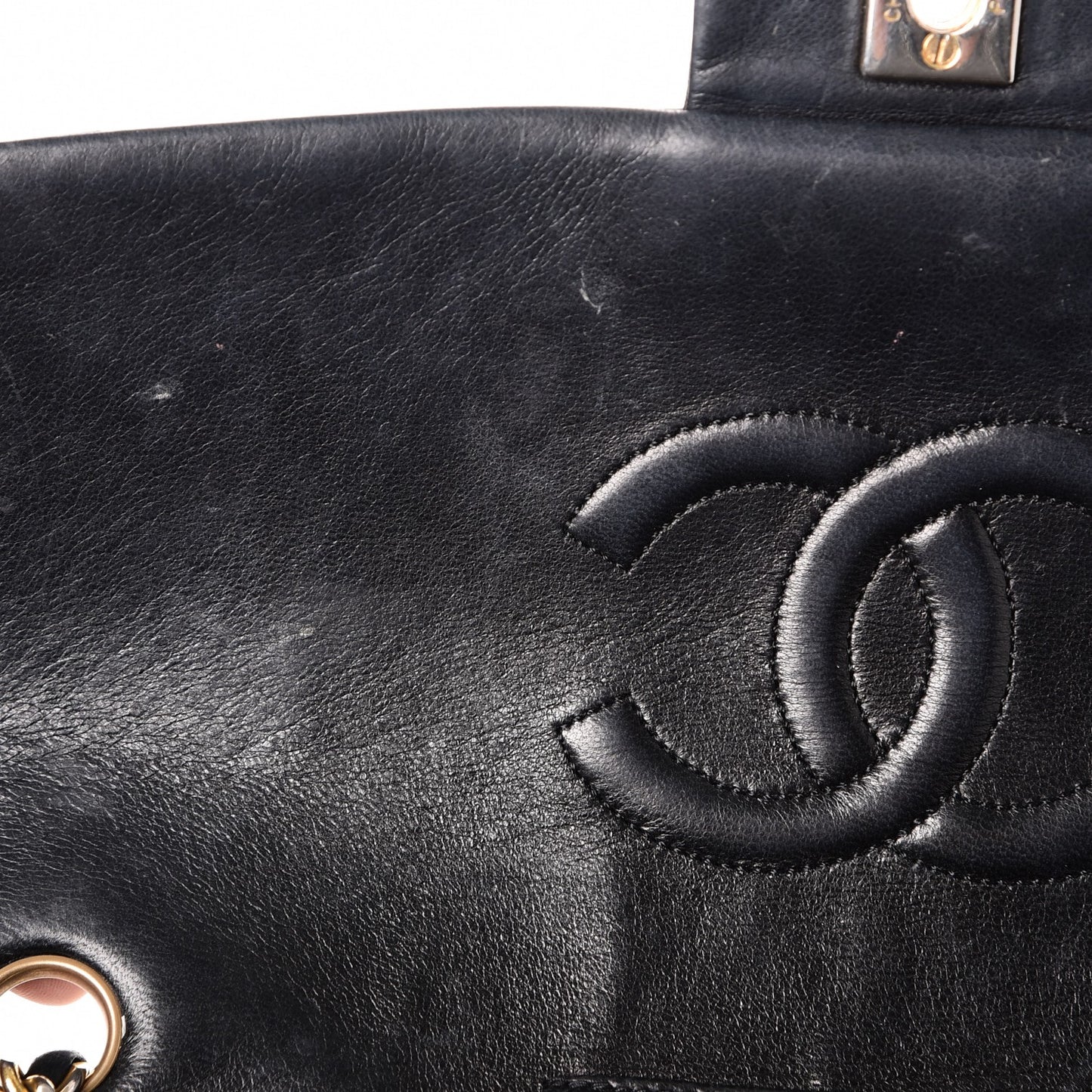 Lambskin Medium Single Flap Black