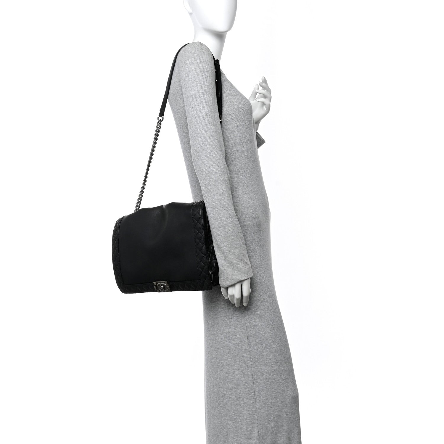 Chanel Calfskin Large Boy Reverso Flap Black 2 of 10