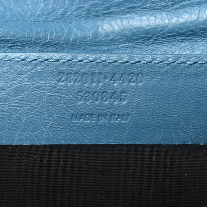 Balenciaga Agneau Giant 12 Silver Hardware Envelope Strap Clutch Bleu Tropical 8 of 14