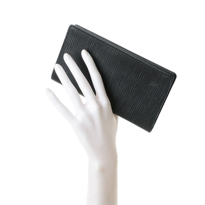 Louis Vuitton Epi Checkbook Organizer Wallet Black 2 of 7