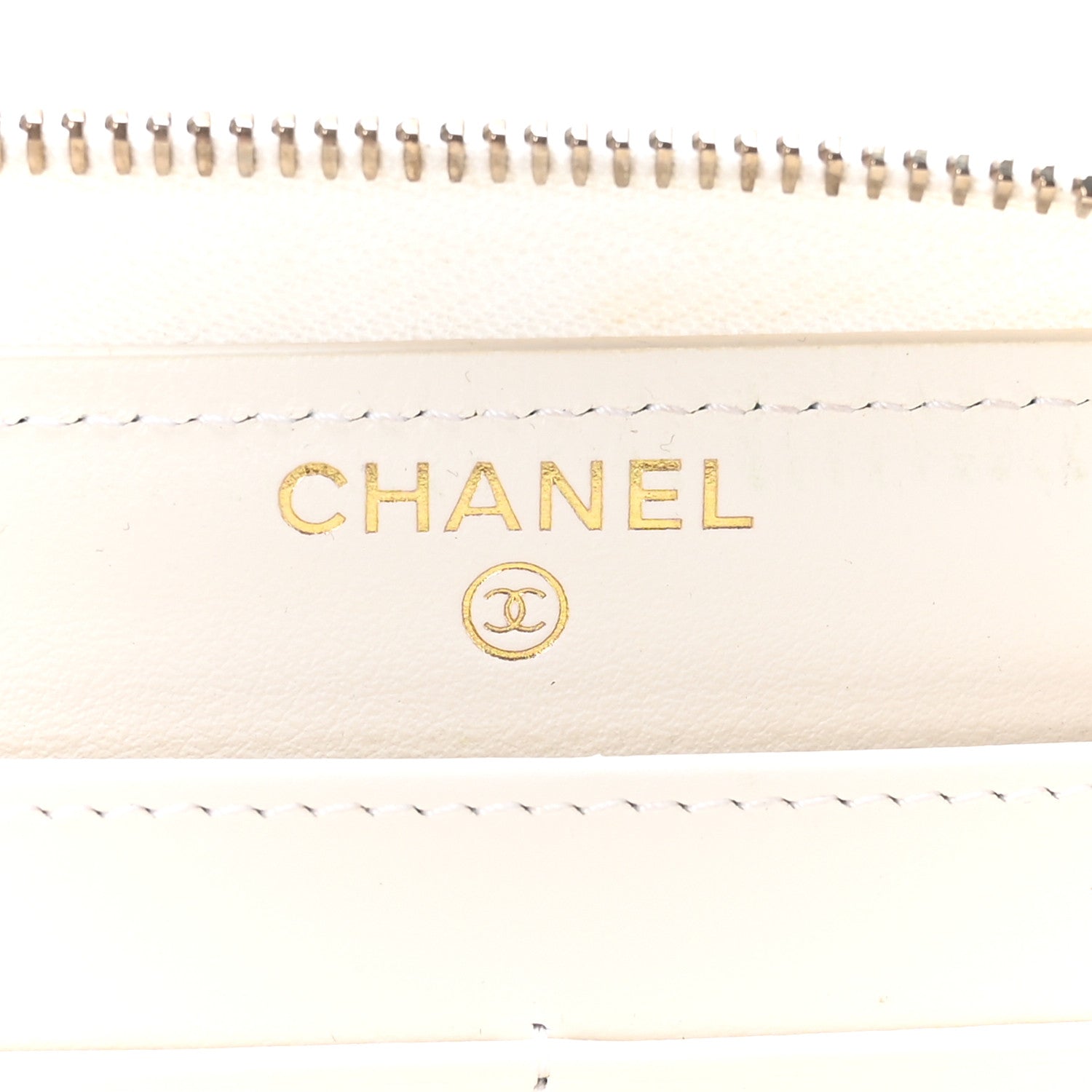 Chanel Caviar Quilted Large Gusset Zip Around Wallet White 6 of 9