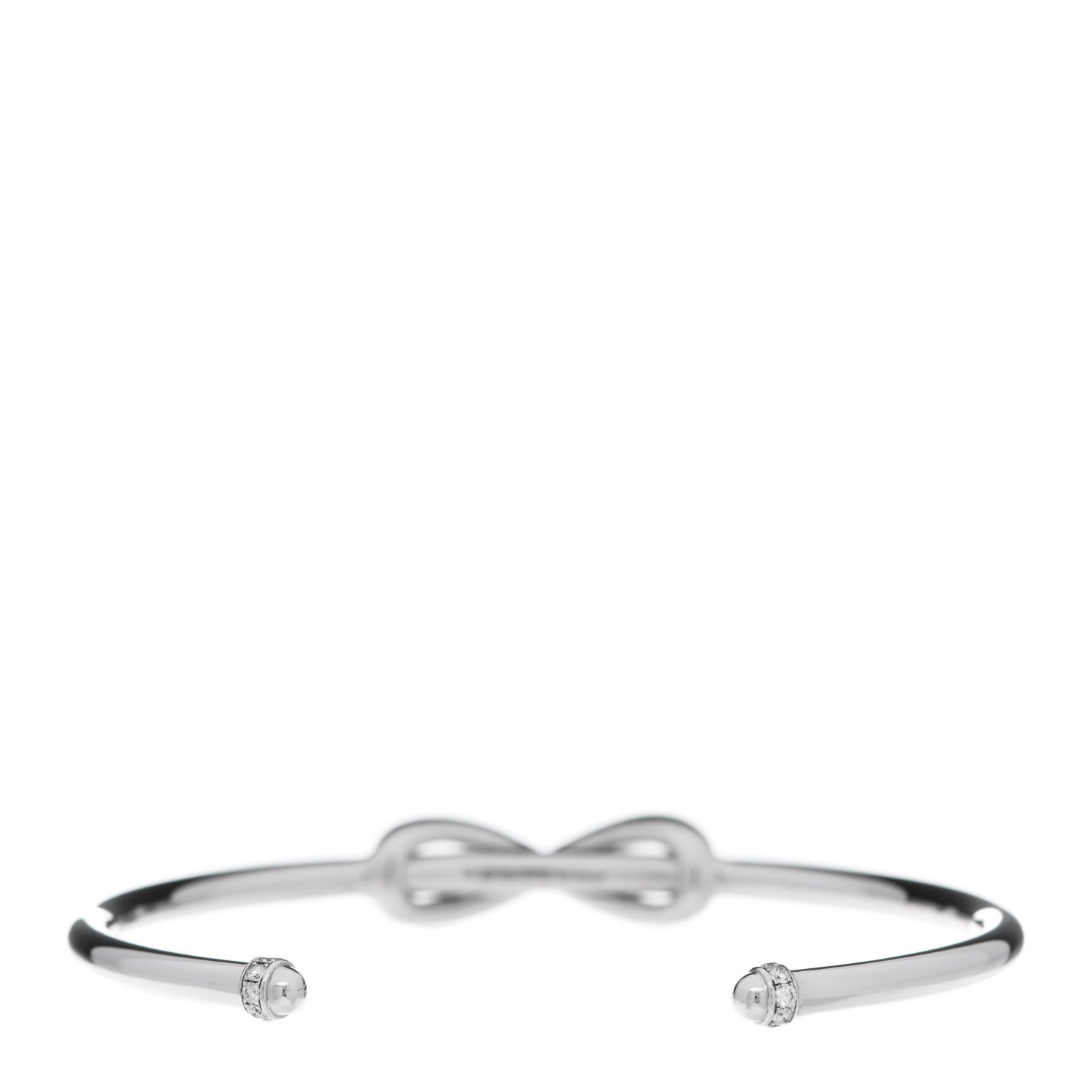 Tiffany 18K White Gold Diamond Infinity Cuff Bracelet 3 of 5