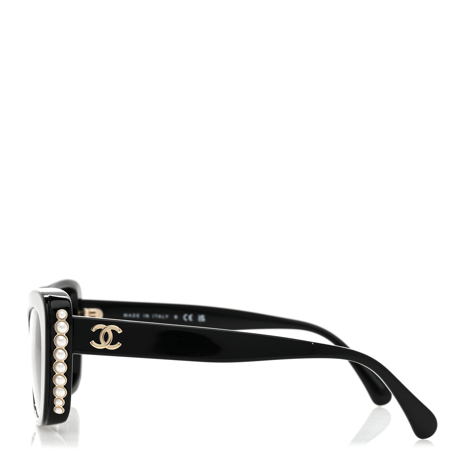 Chanel Acetate Pearl Cat Eye CC Sunglasses 5481-H-A Black 3 of 8