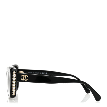 Chanel Acetate Pearl Cat Eye CC Sunglasses 5481-H-A Black 3 of 8