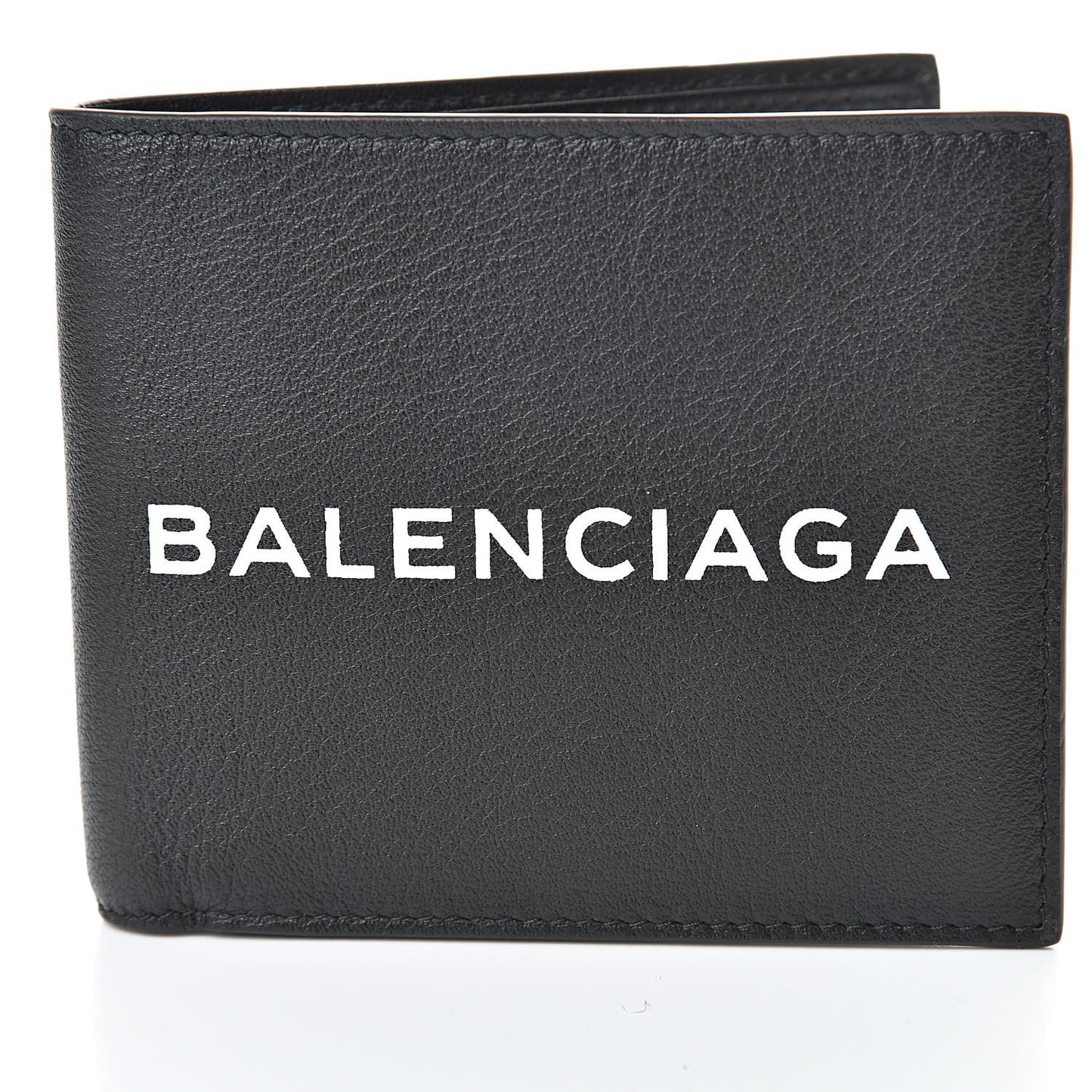 Calfskin Logo Bi-Fold Wallet Black
