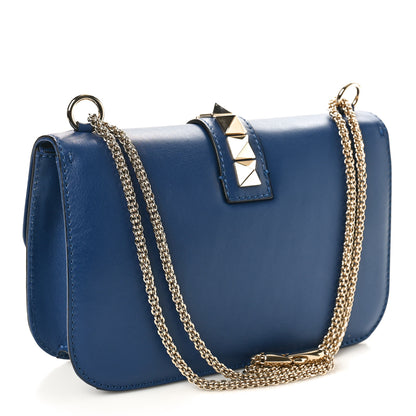 Valentino Garavani Vitello Medium Glam Lock Rockstud Flap Indigo 3 of 8
