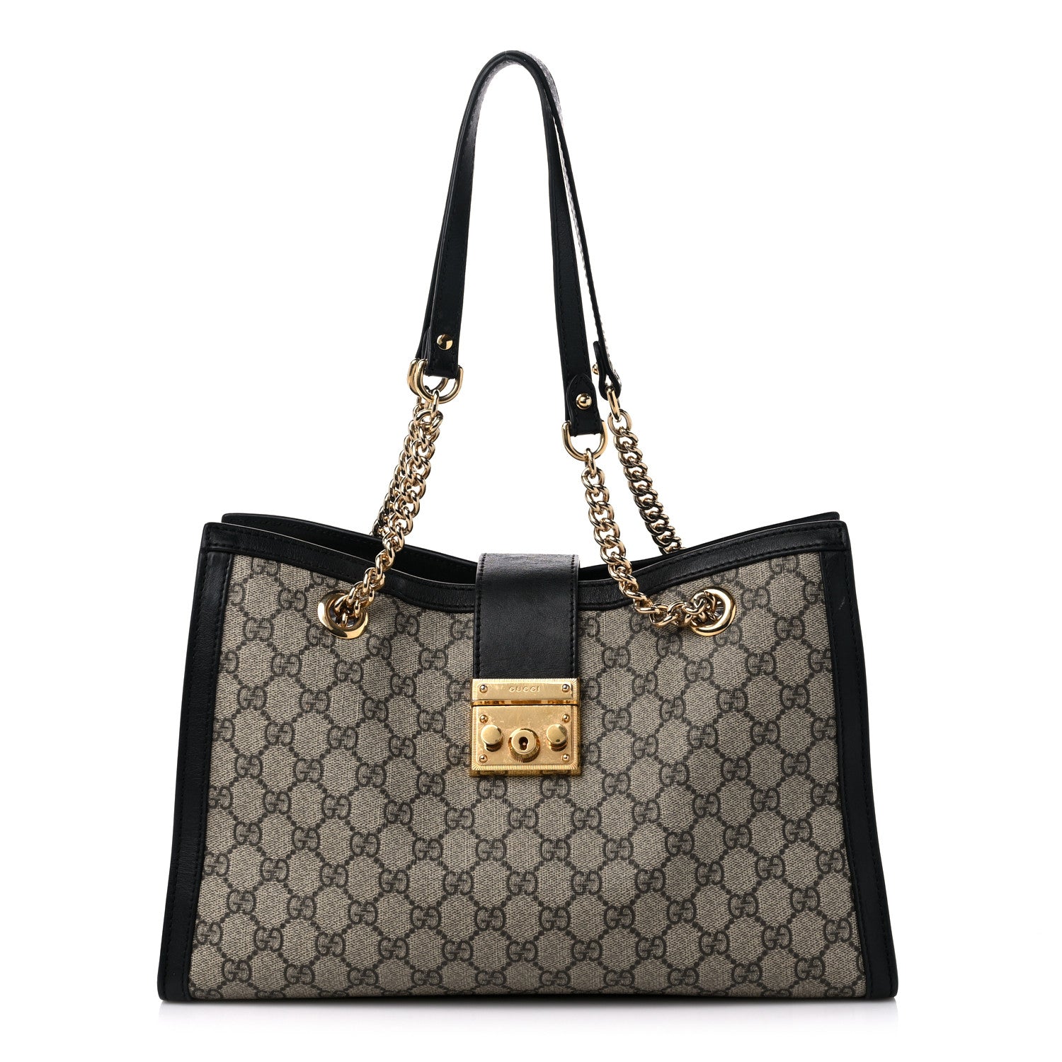 Gucci GG Supreme Monogram Medium Padlock Tote Black 1 of 19