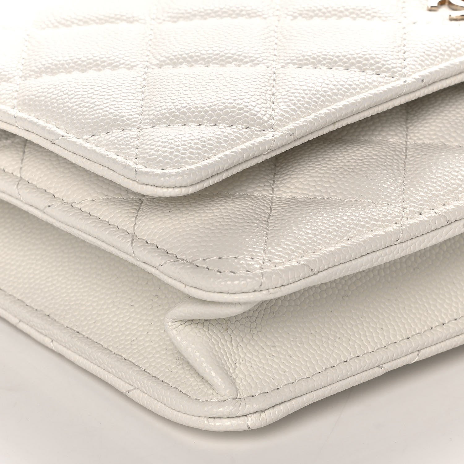 Chanel Caviar Quilted Wallet On Chain WOC White 8 of 11