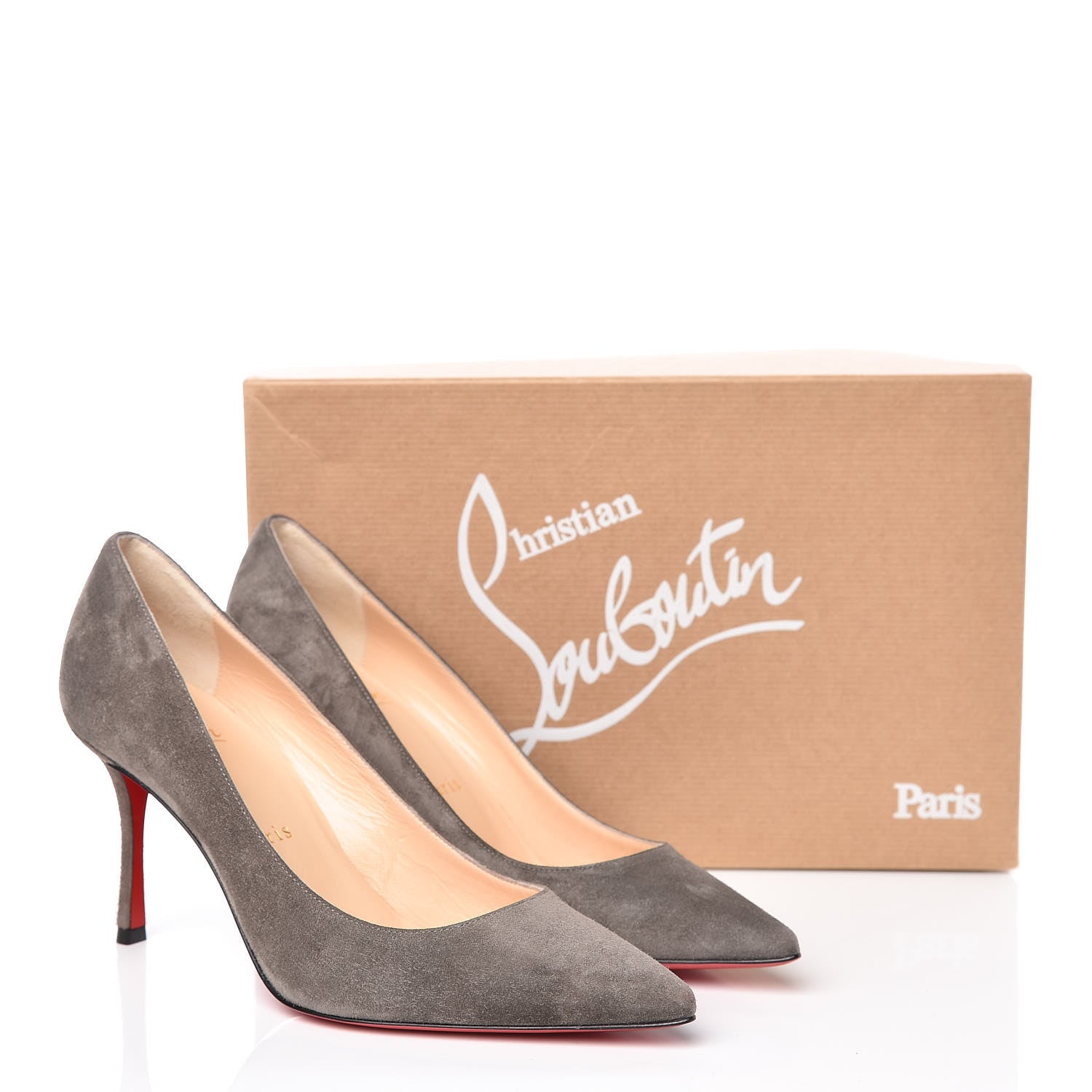Christian Louboutin Veau Velours Decoltish 85 Pumps 35.5 Roche 14 of 14