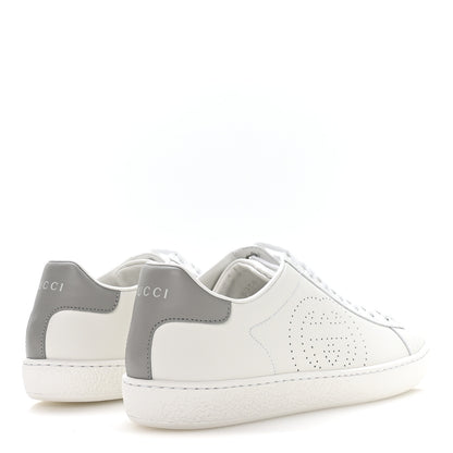 Gucci Calfskin Interlocking G Perforated Womens Ace Sneakers 36 White Grey Sky 5 of 9