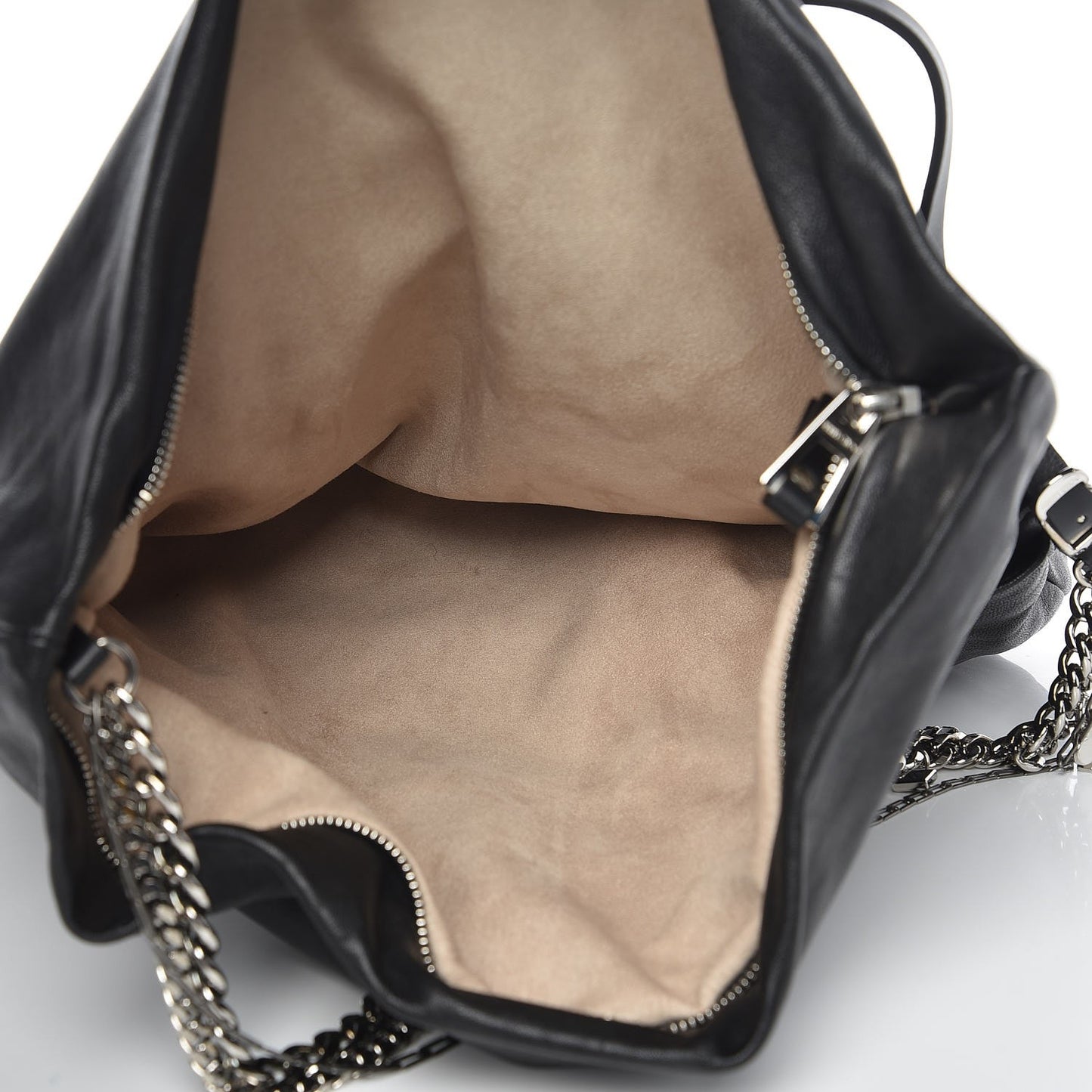 Lambskin Large Biker Hobo Black