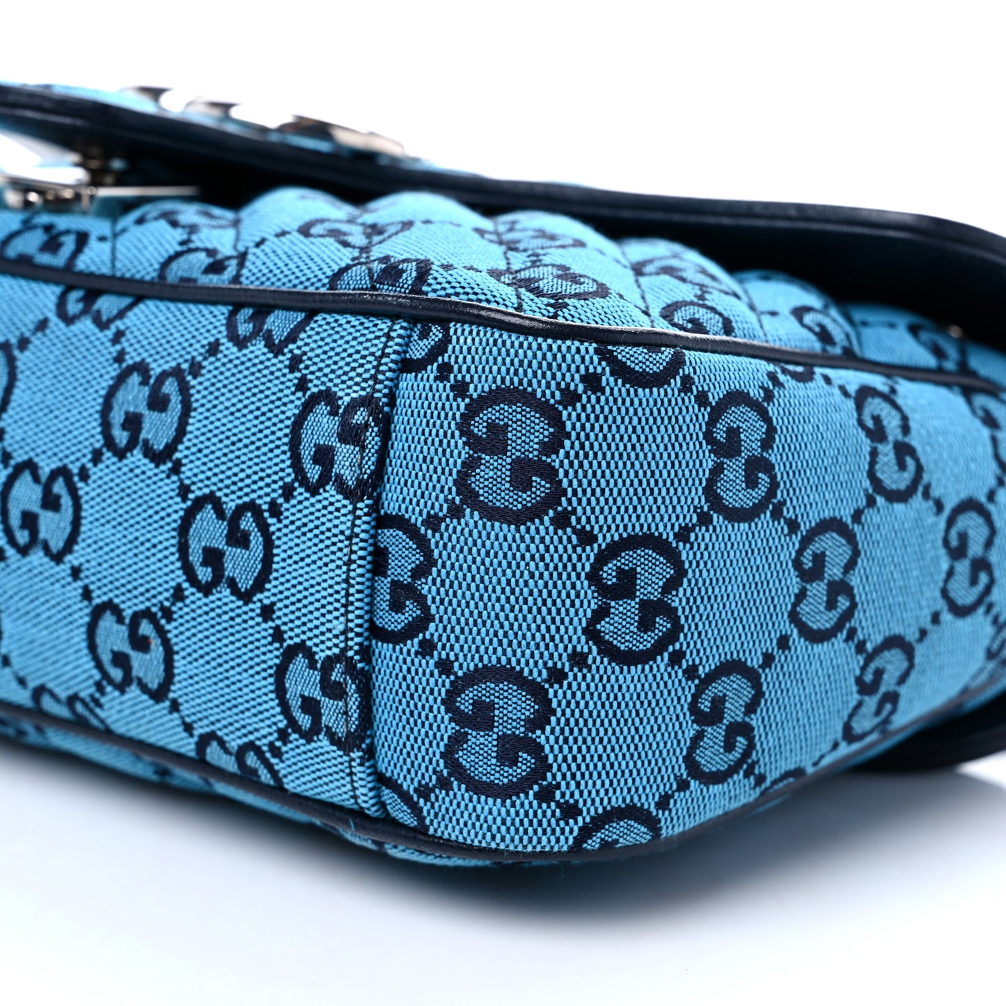 Monogram Multicolor Matelasse Diagonal Small GG Marmont Shoulder Bag Light Blue