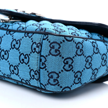 Gucci Monogram Multicolor Matelasse Diagonal Small GG Marmont Shoulder Bag Light Blue 8 of 9