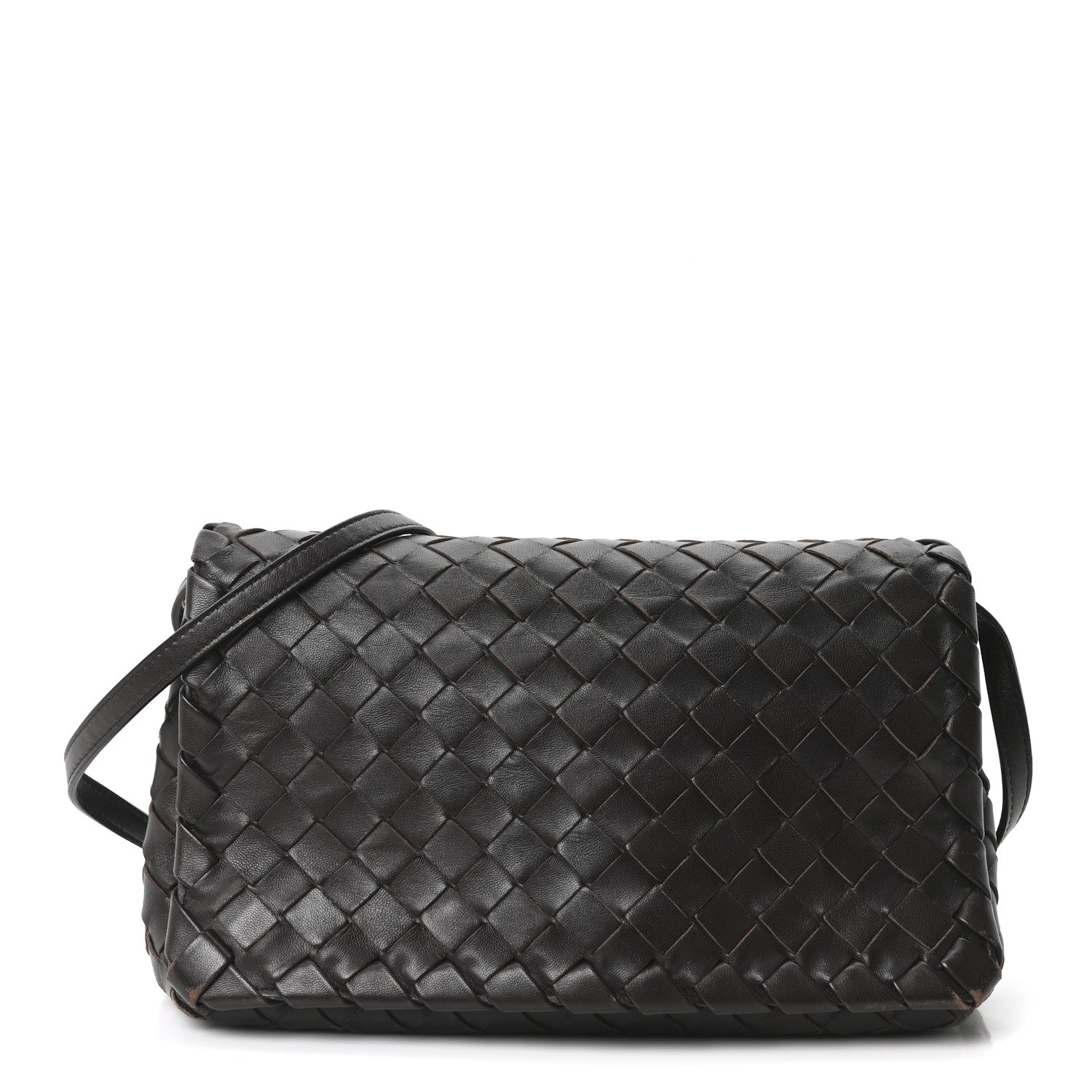 Bottega Veneta Nappa Intrecciato Crossbody Messenger Flap Ebano 1 of 10