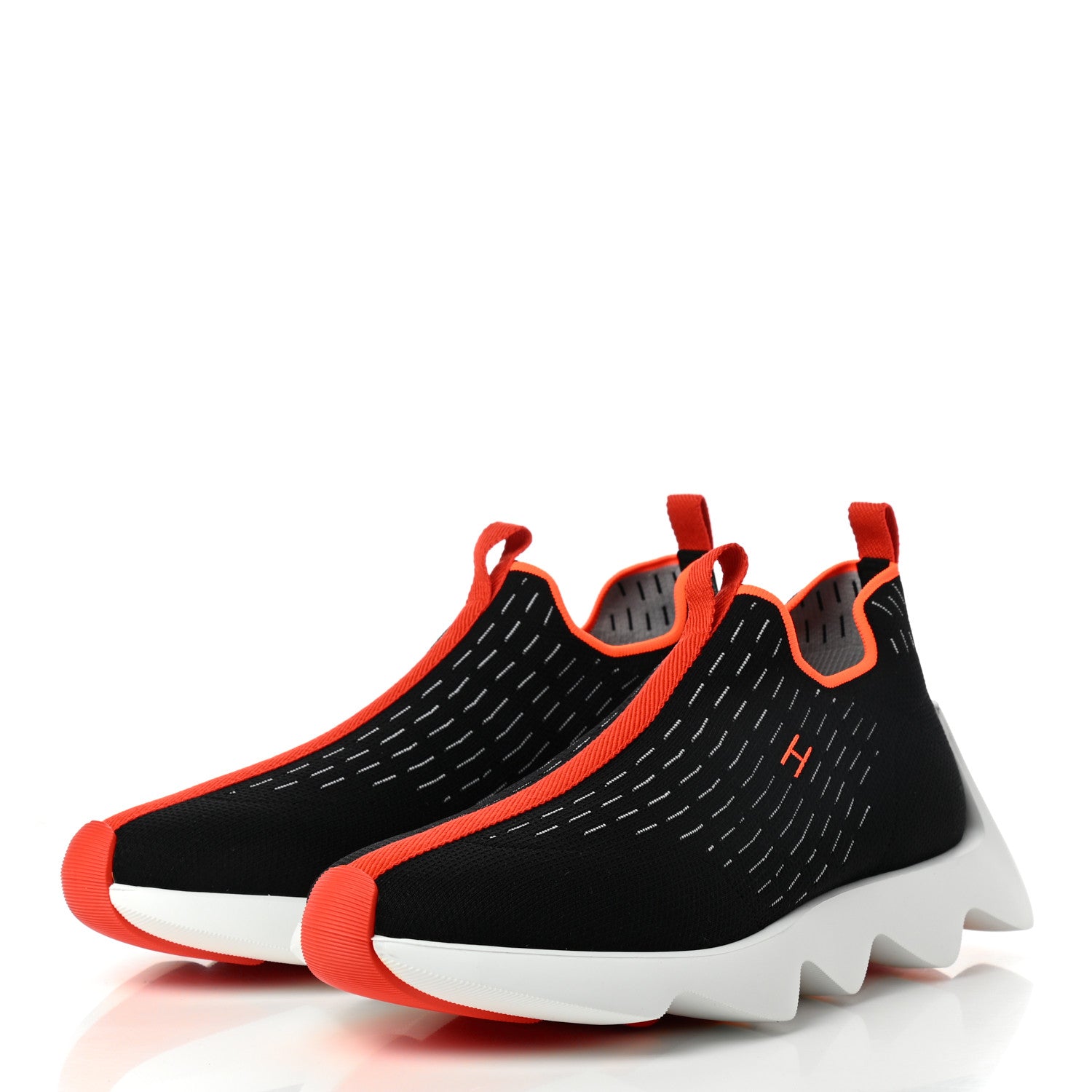 Hermes Technical Canvas Goatskin Mens Eclair Sneakers 43 Black 3 of 7