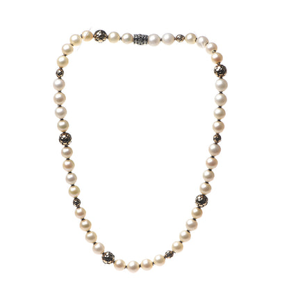 John Hardy Sterling Silver 18K Yellow Gold Freshwater Pearl Dot Necklace 2 of 4