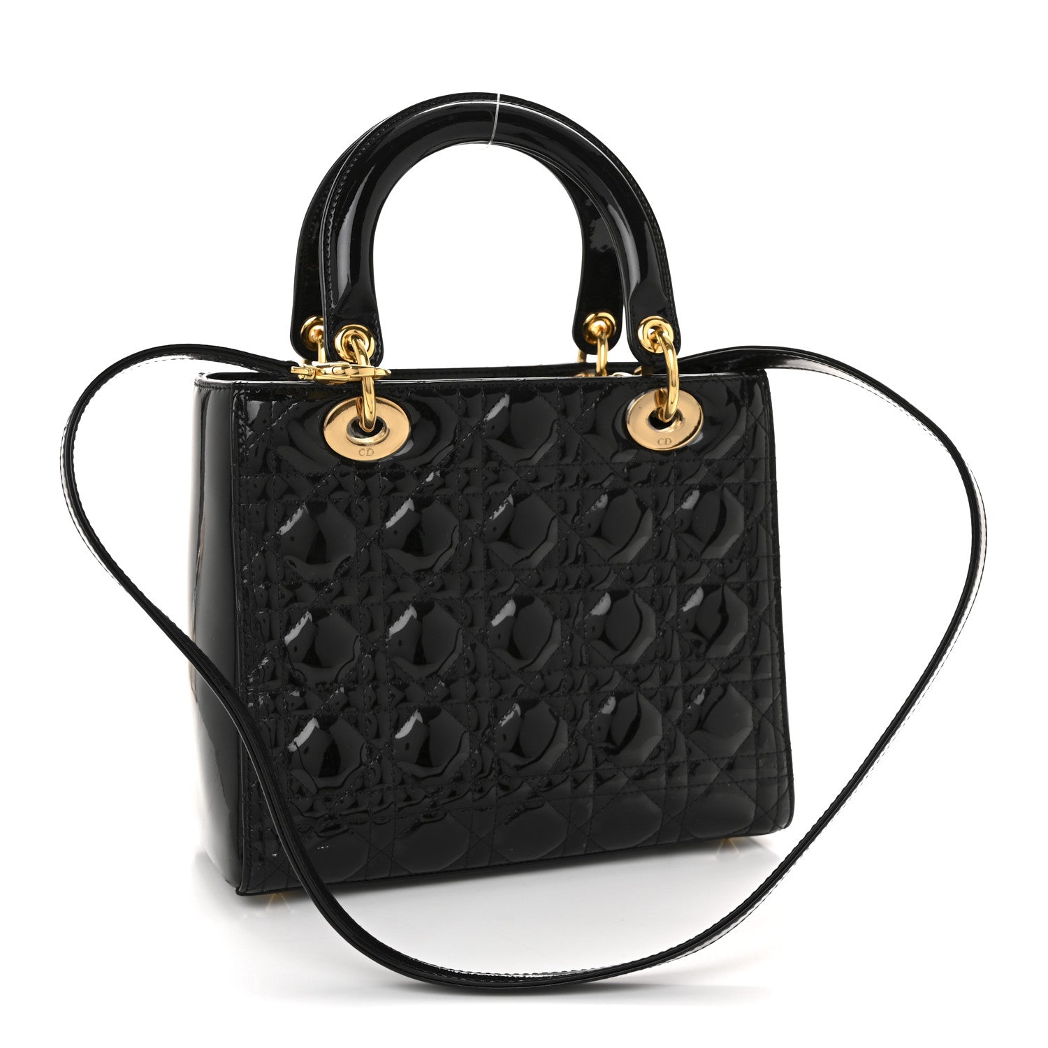 Christian Dior Patent Cannage Medium Lady Dior Black 1806746
