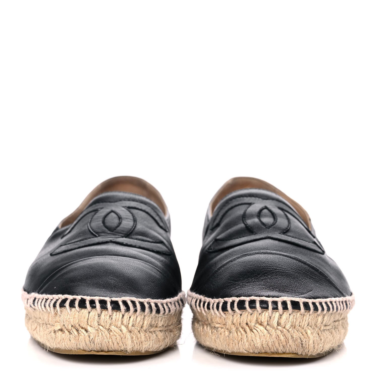 Chanel Lambskin CC Espadrilles 38 Black 2 of 10