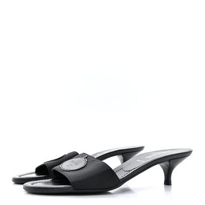 Prada Nylon Logo Slide Sandals 38 Black 3 of 8