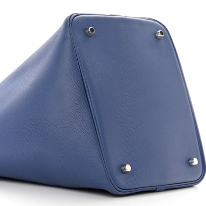 Hermes Epsom Tressage De Cuir Picotin Lock 22 MM Bleu Encre Brique Black 9 of 17