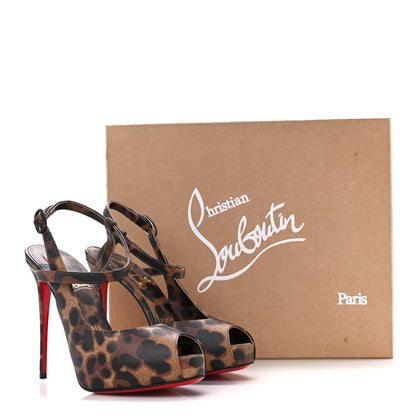 Christian Louboutin Calfskin Leopard Jenlove Alta 120 Pumps 36.5 Brown 10 of 10
