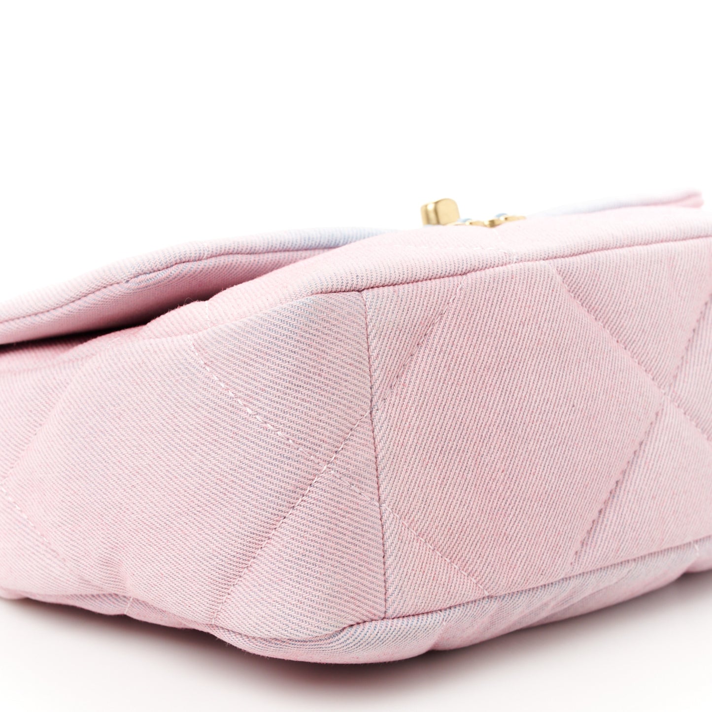 Denim Quilted Medium Chanel 19 Flap Blue Pink