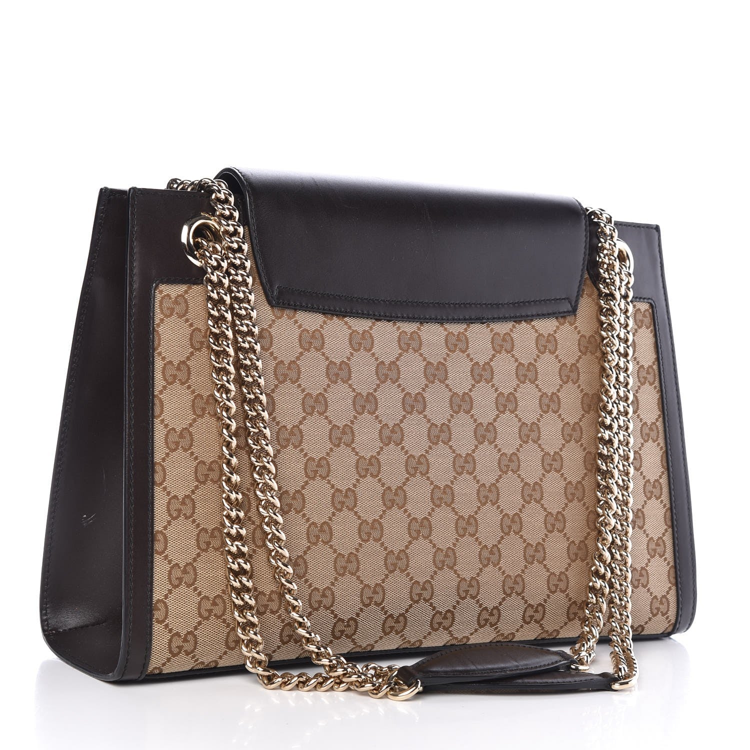 Gucci Monogram Margaux Calfskin Large Emily Chain Shoulder Bag Beige Ebony Cocoa 3 of 14